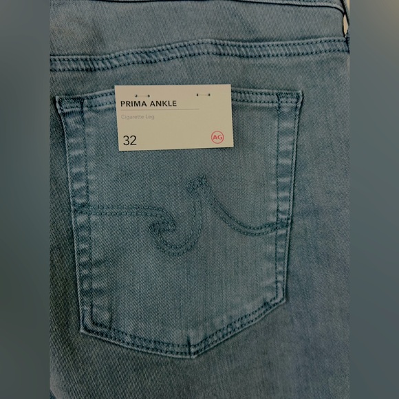 AG Prima Ankle Cigarette Leg Slate Blue Jean Size 32R. 28” Inseam New with tags - Picture 8 of 12